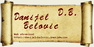 Danijel Belović vizit kartica